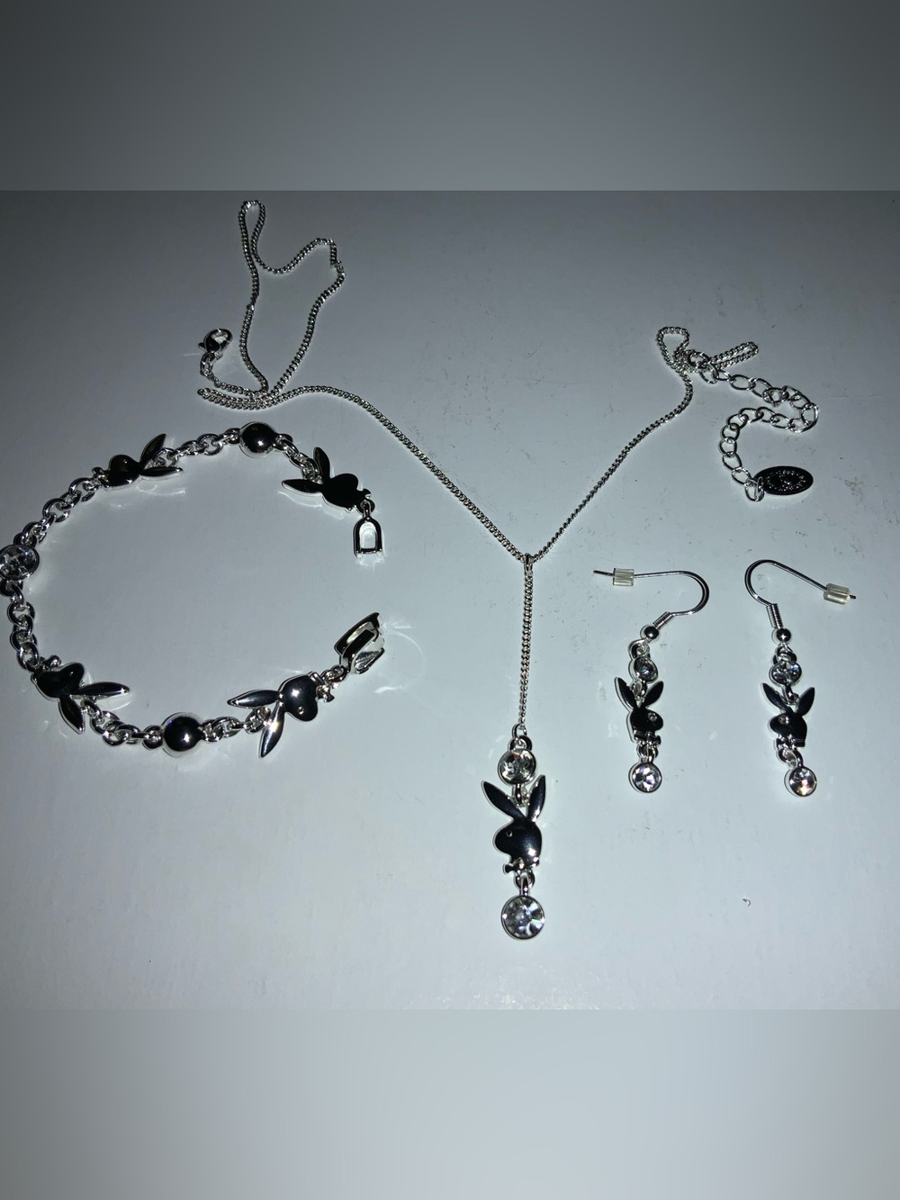 Playboy Y2K bunny necklace earrings and bracelet